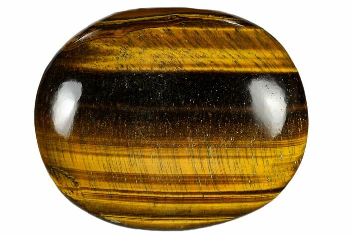 Polished Tiger's Eye Palm Stone - South Africa #115547